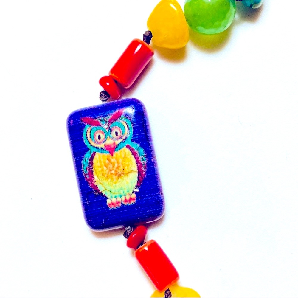 Handmade Owl of Promise Rainbow Bracelet
